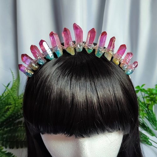 RAINBOW Titanium Quartz Crystal Crown