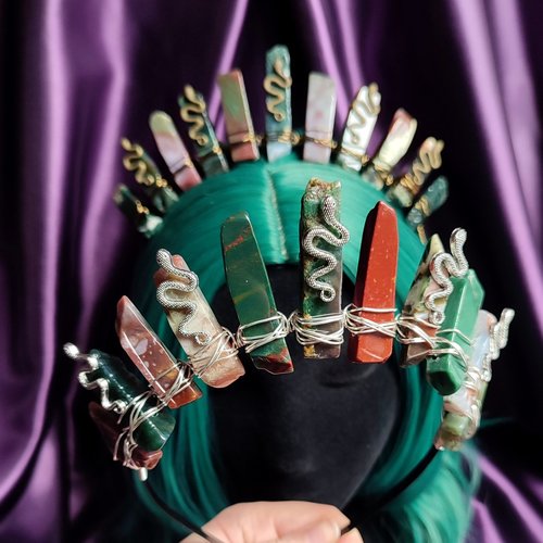 MEDUSA Indian Agate Crystal Crown