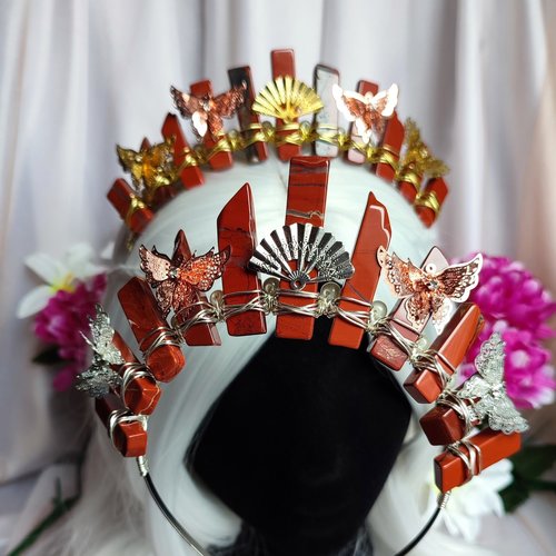 ORIENTAL Red Jasper Crystal Crown