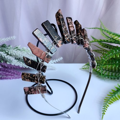 ANNABELLE Rhodonite Crystal Crown
