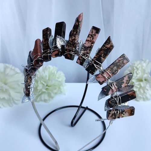 FREYJA Rhodonite Crystal Crown