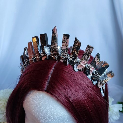 FREYJA Rhodonite Crystal Crown