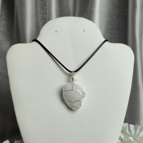 Quartz Wire Wrapped Pendant in Silver