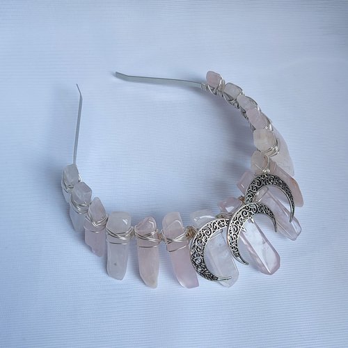 ISIS GODDESS Rose Quartz Crystal Crown