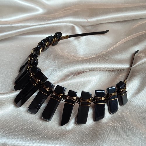 ANUBIS Black Agate Crystal Crown