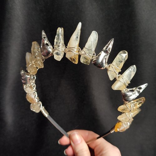 CITRINE RAVEN Crystal Crown