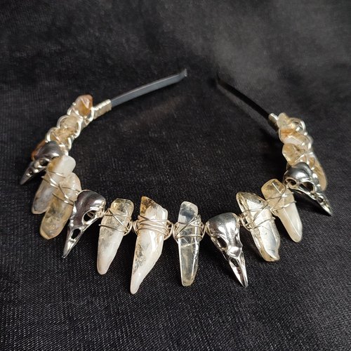 CITRINE RAVEN Crystal Crown