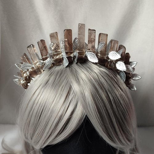 ATHENA Smokey Quartz Crystal Crown