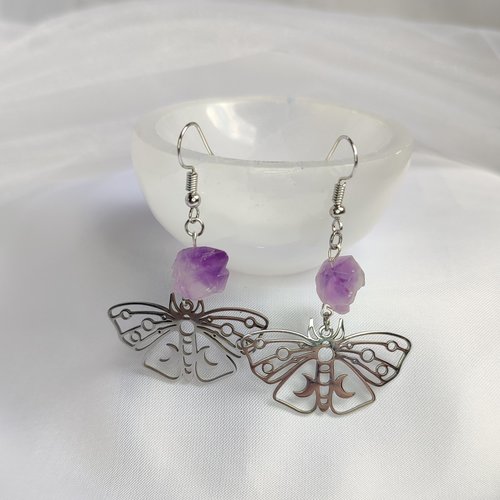 Butterfly Amethyst Earrings