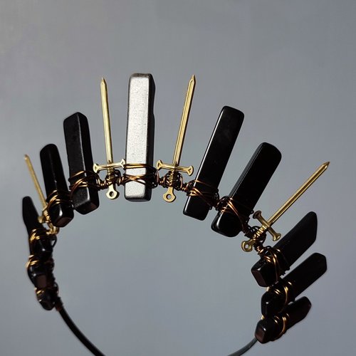 WARRIOR PRINCESS Black Agate Crystal Crown