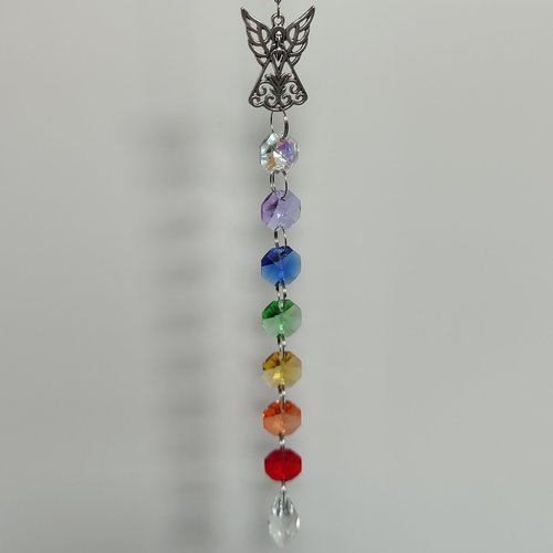Chakra suncatcher with guardian angel.