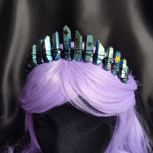 CELESTIA Titanium Quartz Crystal Crown