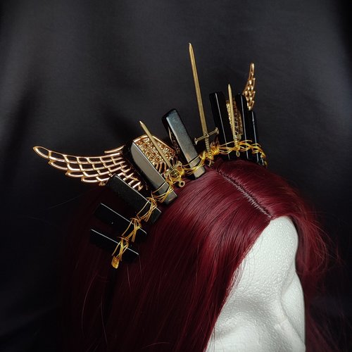 VALKYRIE Black Agate Crystal Crown