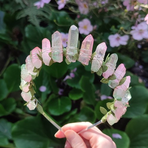 FOREST FAIRY Titanium Quartz Crystal Crown