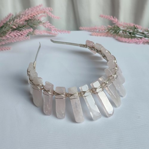 APHRODITE Rose Quartz Crystal Crown