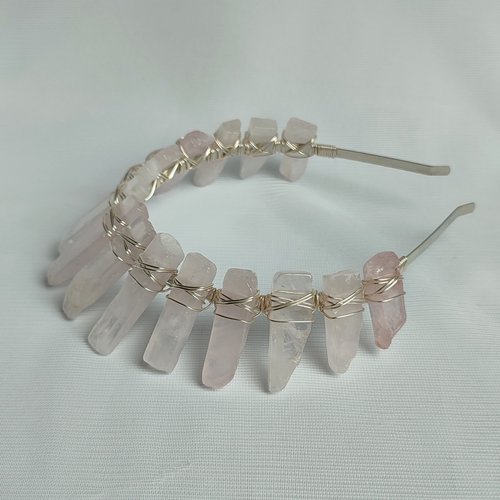 APHRODITE Rose Quartz Crystal Crown