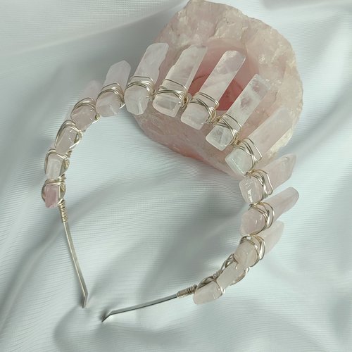 APHRODITE Rose Quartz Crystal Crown