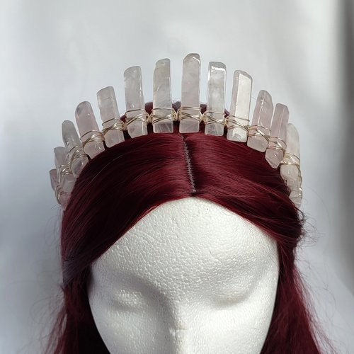 APHRODITE Rose Quartz Crystal Crown