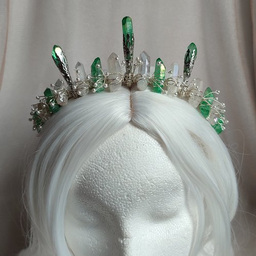GREEN SPIRIT Titanium Quartz Crystal Crown