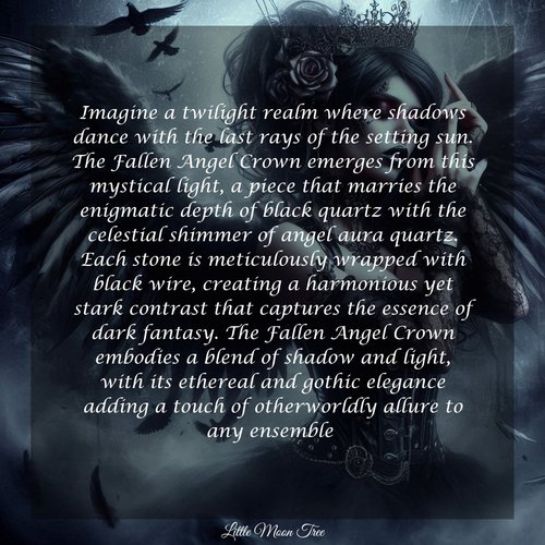 FALLEN ANGEL Black and Aura Quartz Crystal Crown