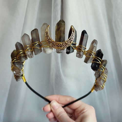 DRUID Smokey Quartz Crystal Crown