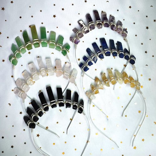 Mini crown collection with a choice of crystals and optional silver moon.
