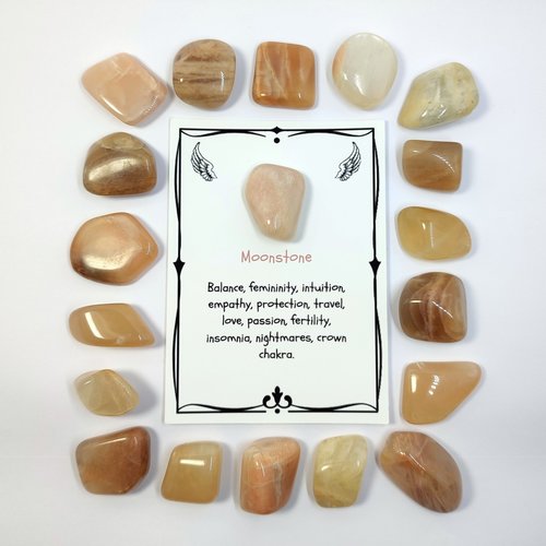 Moonstone polished tumblestone.