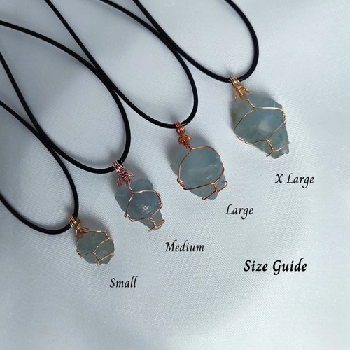 Raw Celestite Wire Wrapped Pendant in Gold, Rose Gold or Copper