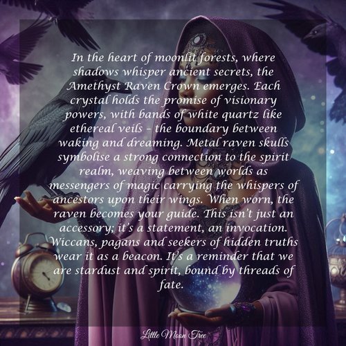 AMETHYST RAVEN Crystal Crown