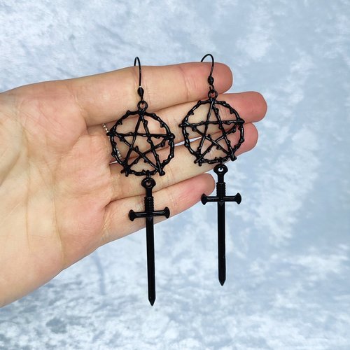 Pentacle Sword Earrings