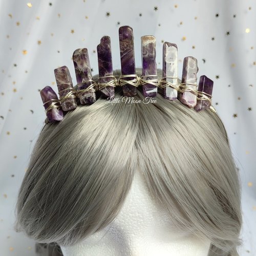 Mini crown collection with a choice of crystals and optional silver moon.