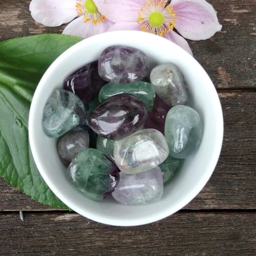 Rainbow Fluorite Polished Tumblestone.