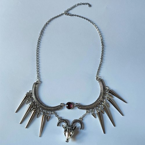 Baphomet Spiked Bib Necklace