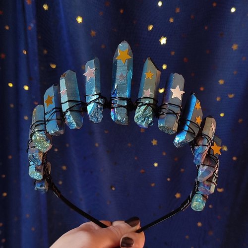 CELESTIA Titanium Quartz Crystal Crown