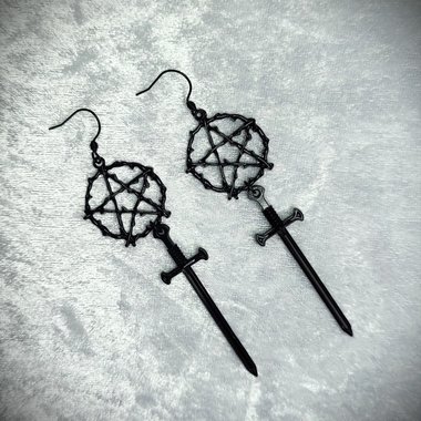 Pentacle Sword Earrings