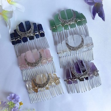 Crystal combs with moon.