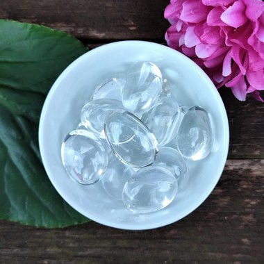 Clear Quartz polished tumblestone.