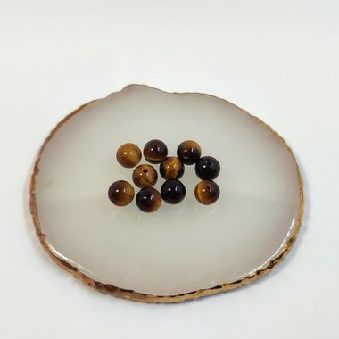 Natural tiger's eye beads 8mm.