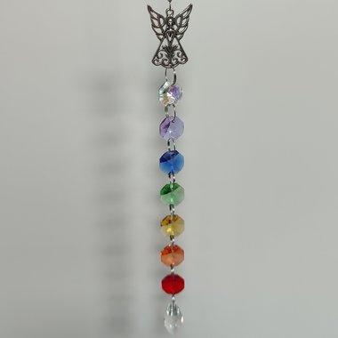 Chakra suncatcher with guardian angel.