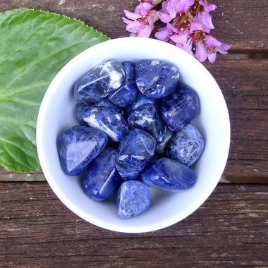 Sodalite polished tumblestone.