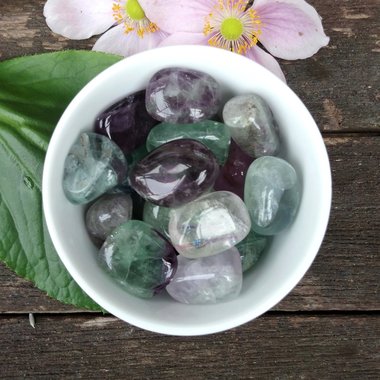 Rainbow Fluorite Polished Tumblestone.